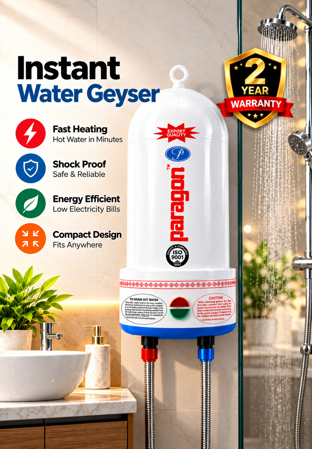 Instant Electric Water Geyser