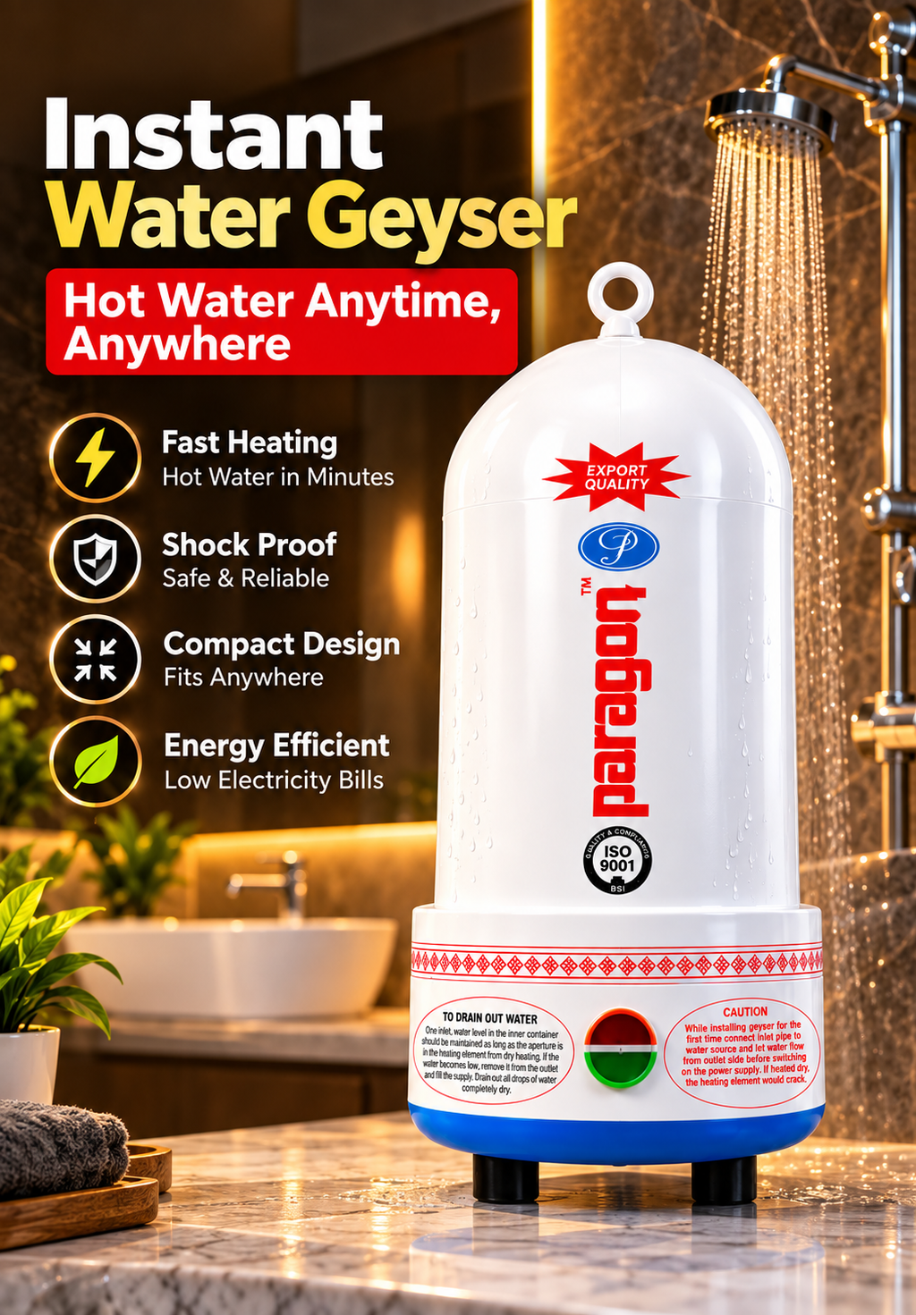 Instant Electric Water Geyser